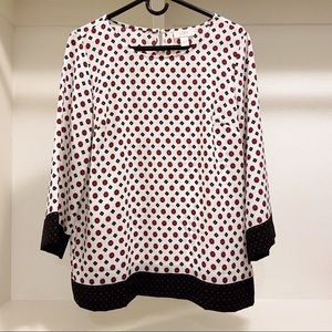 LOFT Patterned Flowy Long Sleeve Blouse
